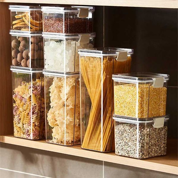 Food grade bean storage grain distributor snacks nuts transparent sealed box organizer plastic food container Y241104