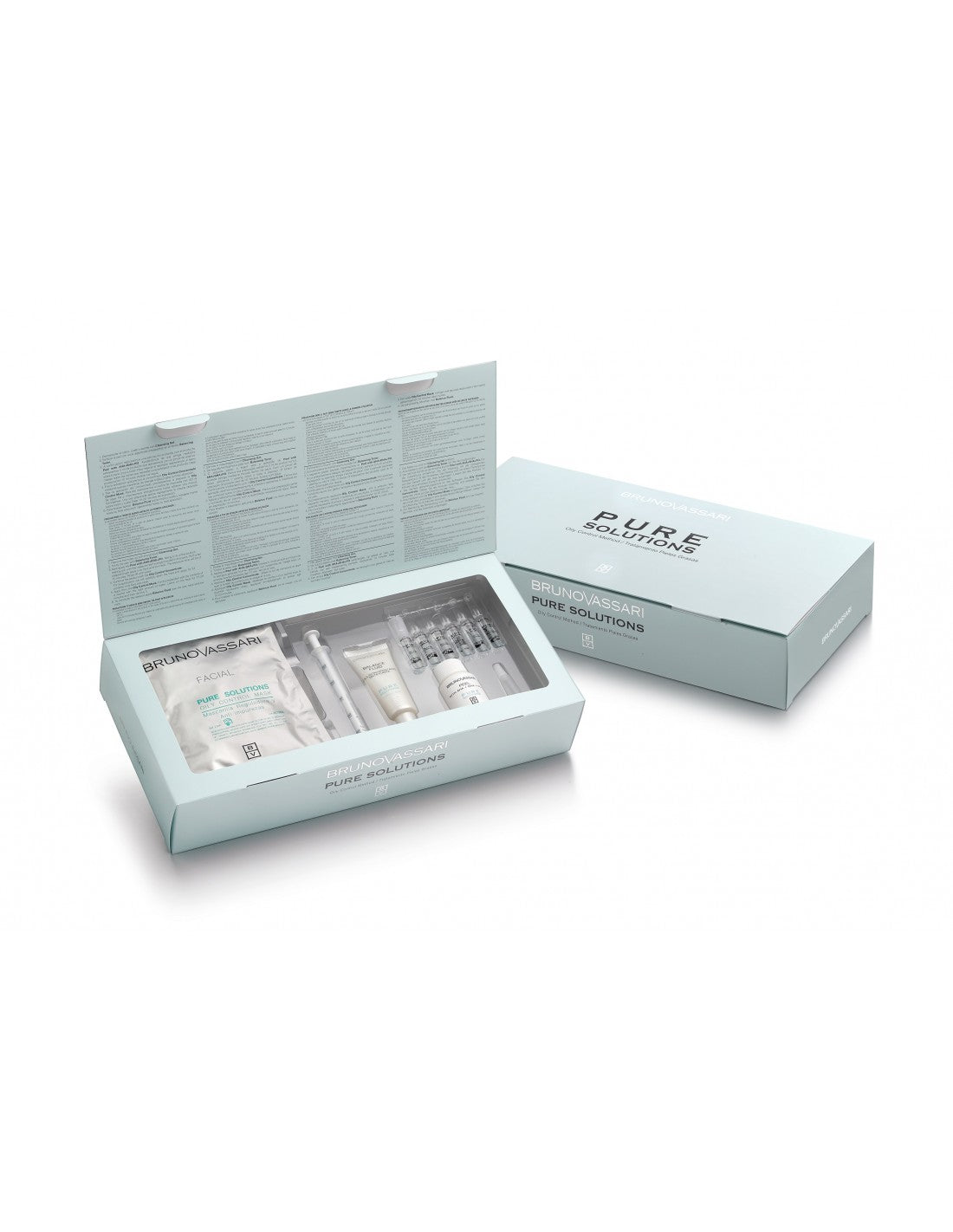 Coffret de solutions pures Bruno Vassari: Émulsion hydratante visage à la vitamine A Balance Fluid 20 ml + Masque visage Pure Solutions 30 g + Lotion