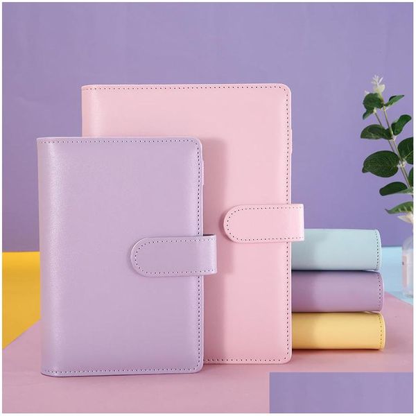 Notepads A6 Empty Notepads Binders Loose Leaf Notebooks Refillable 6 Ring For Filler Paper Binder Er With Magnetic Buckle Closure 18 Dhsha