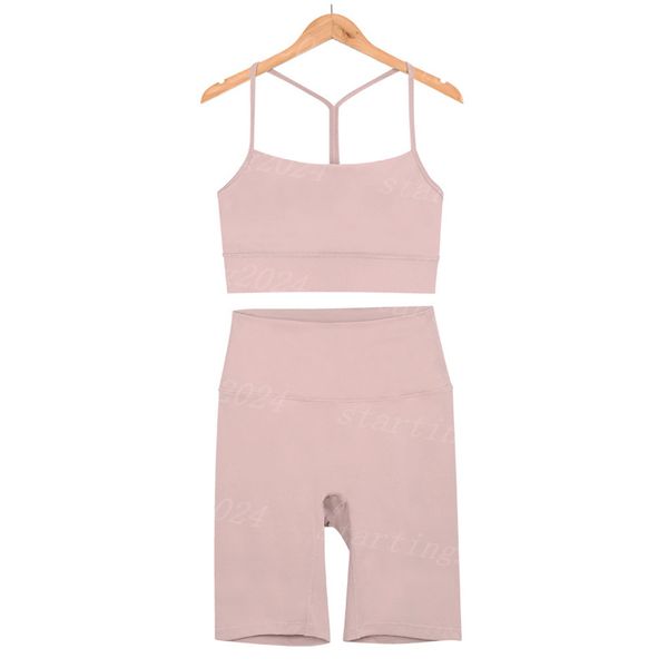 Womens Yoga Set Two Pieces Sportswear Gym Top Y-shape Bra Fiess High Waist Leggings Workout Sports Clothes Tracksuits W12