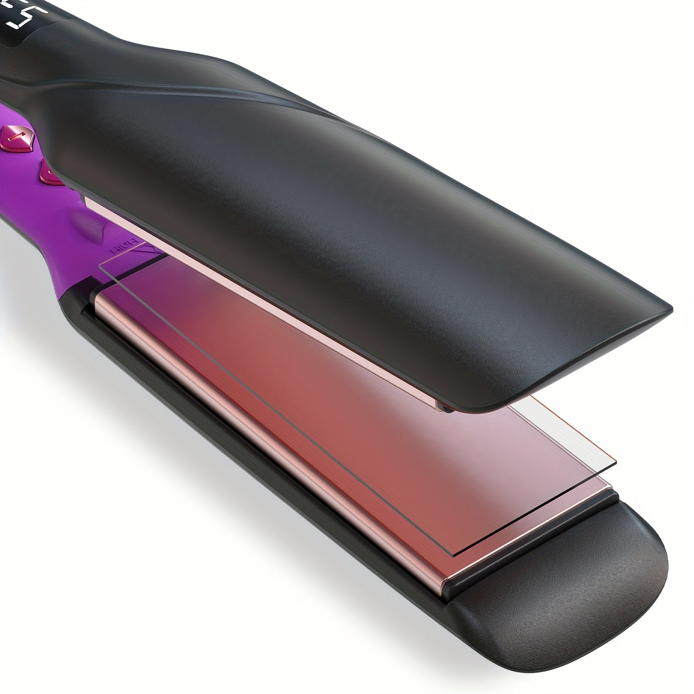 TEMU 2-in-1 Flat Iron Hair Straightener & Curler - Professional Ceramic Straightening Iron With Dual Voltage (us Plug, 110-240v), 12 Digital Heat