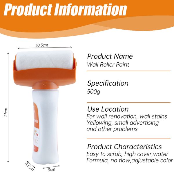 Hot Antibacterial Wall Paint White Water Based Latex Paint Strong Repair Wall Paint Roller Household Wall Spackle Cleaning Tool