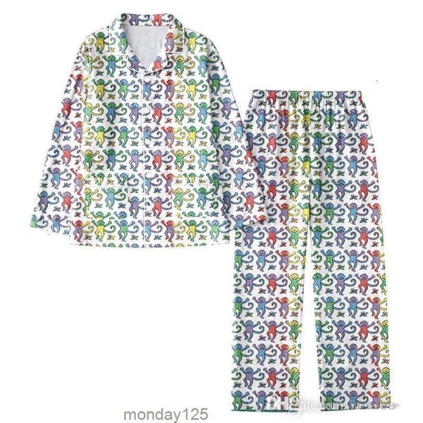 Womens Sleepwear Basic Casual Spring And Autumn Monkey Printed Two Piece Set Womens And Childrens Pajamas Temperament Family And Child Resid