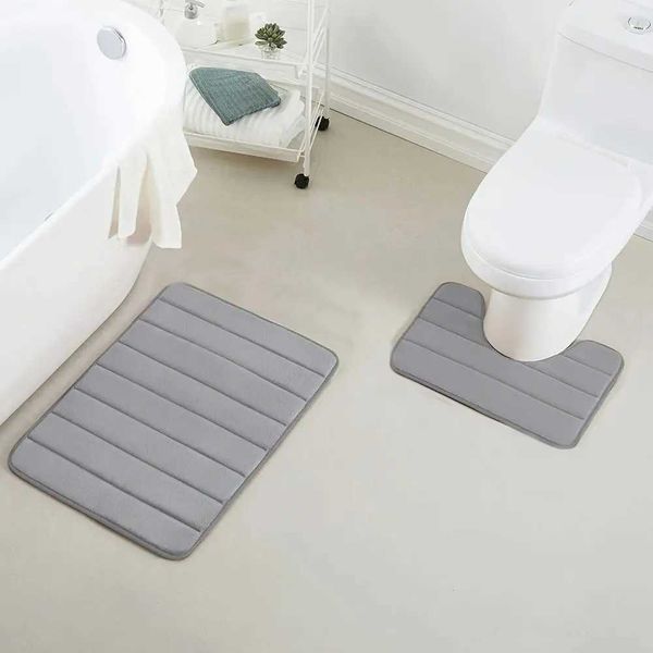 3-piece bathroom mat suit bathroom carpet absorbent antiskid thick quick drying toilet mat shower carpet memory foam floor mat M240829