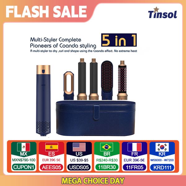 2024 New 5 In 1 Styler Curler Straightener With Brush Multi-Function Hair Dryer For Home Traveg