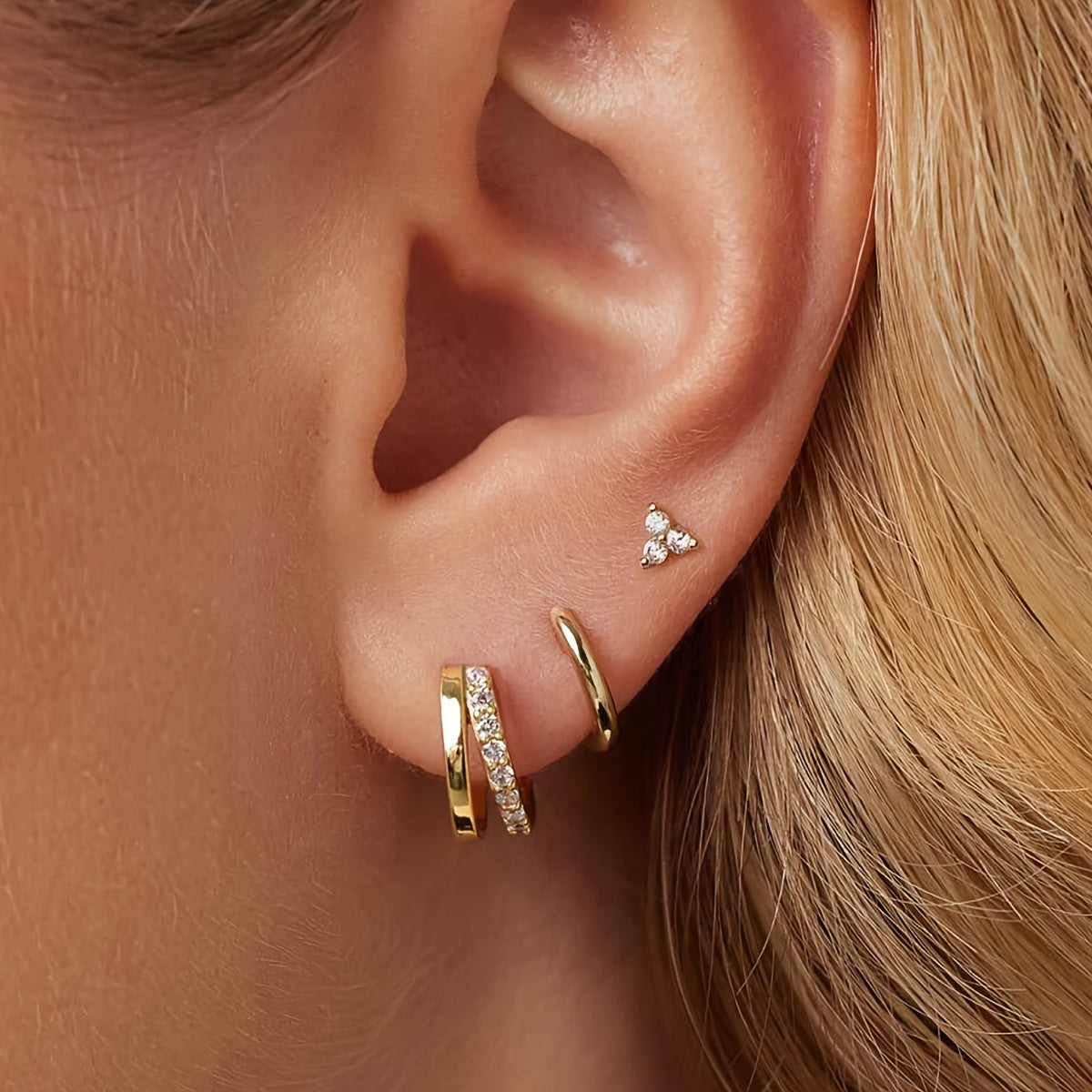 TEMU 6pcs Minimalist Copper Metal Earring Set For Women, Vacation, Date, Gift, And Casual Attire, Everyday Earrings, Minimalist Earrings, Metal