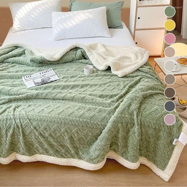 Blankets Thickened Imitation Cashmere Throw Blanket Comforter Quilt Winter Sofa Office Air Conditioning