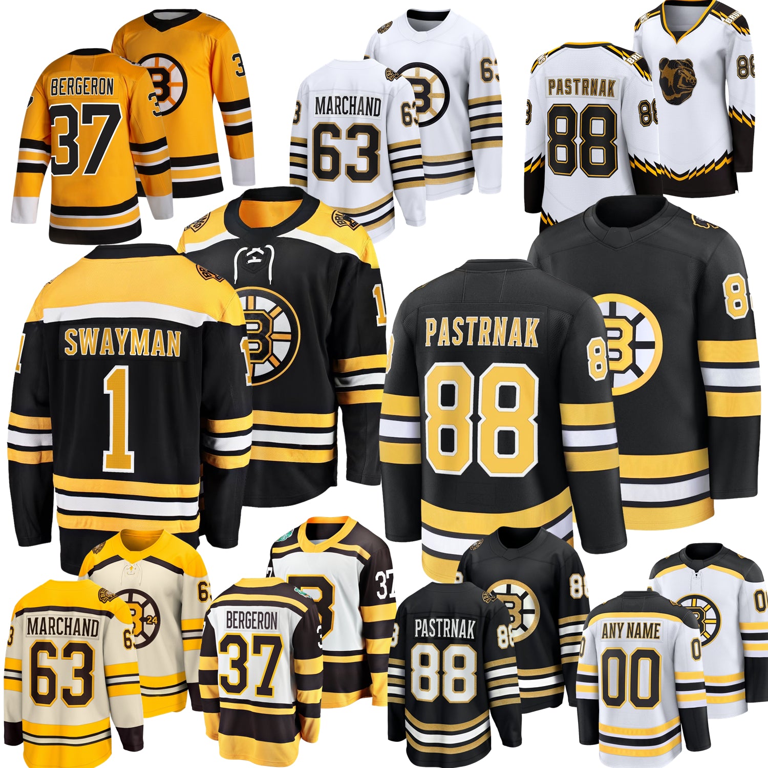 David Pastrnak Boston Hockey Jersey Bruin Jeremy Swayman Gilmore Charlie McAvoy Marchand Morgan Geekie Viktor Arvidsson Joonas Korpisalo Elias Lindh