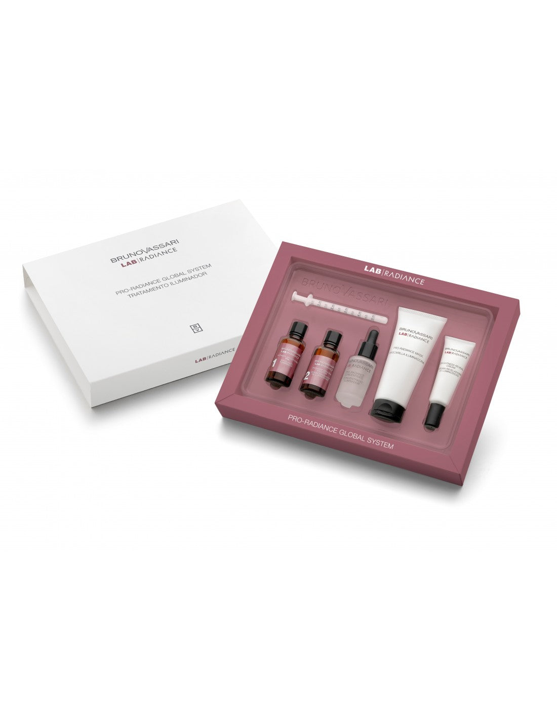 Pro-Radiance Global System Sæt Bruno VassariLab Radiance Illuminating Face Cream 100 ml + Lab Radiance Face Cream Mask 30 ml + Exfoliating Cleanser 30