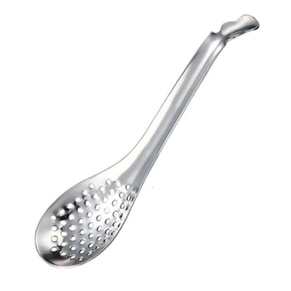 1Pc Caviar Hot Pot Filter With Long Handle Vintage Tea Spoon Shovel Set Small Spoons 56 Holes Kitchen Tools