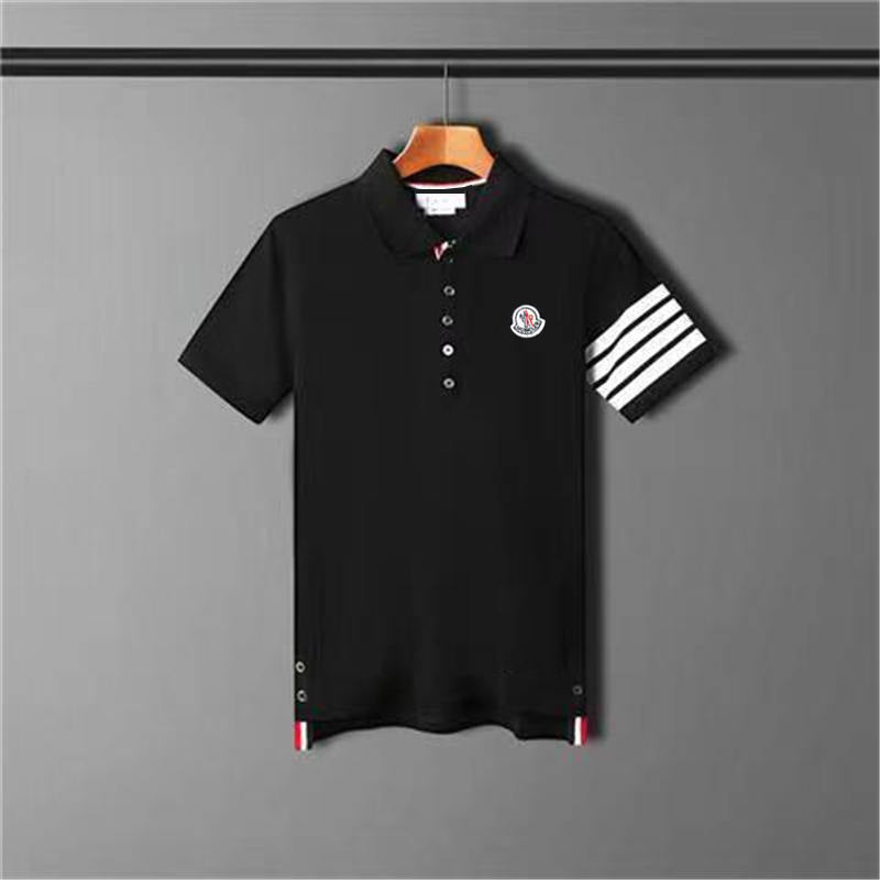 MONCLER Man Polos Shirts Summer T Shirt Tees Designer Polo Neck Striped Short Sleeves TeesTops M-4XL