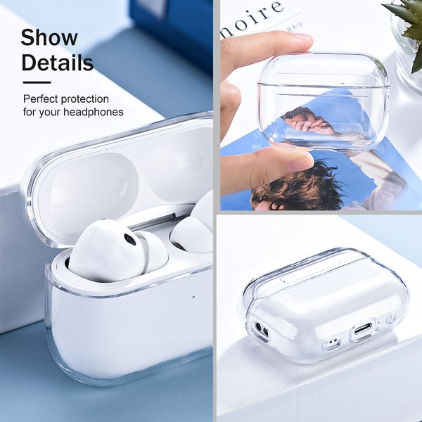 Anti-Knock Transparent Clear Protective Cases Headphone Accessories For Apple Airpods Pro 2 2nd gen Airpod 3 1 Hard PC Wireless Earphone Hea