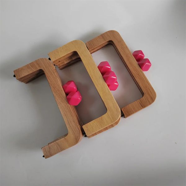 1 piece Rose Red Candy Clasp Natural Wood Frame For DIY Wood Purse Frames Ladies Evening Pen Handle Wholesale Wood Obag Hanger