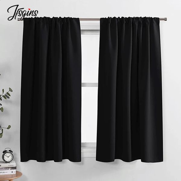 Curtain Black short curtains for bedrooms opaque blinds for windows living room kitchen prepared small curtains 240828
