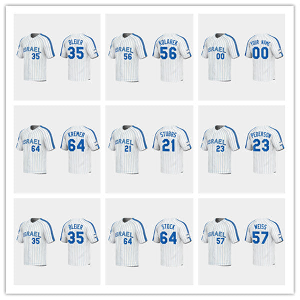 2023 Team Israel Baseball Jersey Alex Dickerson Zack Gelof Spencer Horwitz Noah Mendlinger Matt Mervis Danny Valencia Ryan Lavarnway Joc Pederson Ty