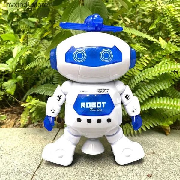 Electronics Robots 1pc singing and dancing robot electric light music function 360 degree rotation space robot man childrens toy boy Chris J
