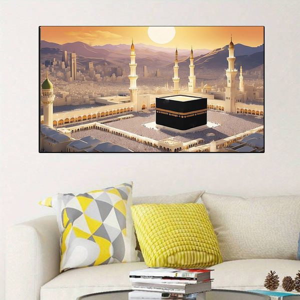 No Frame Ramadan Wall arts , Modern Famous Building Picture Canvas Printed Posters Fashion Travel For Wall Decoration In Bathroom, Bedroom,
