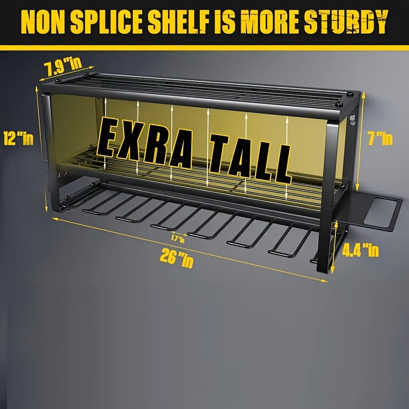 TEMU Electric Tool Organizer, Quick Assembly, With A Load Capacity Of 200 , 7 Shelves, For Mounting Cordless Drills In Garage-workshop, New Year And