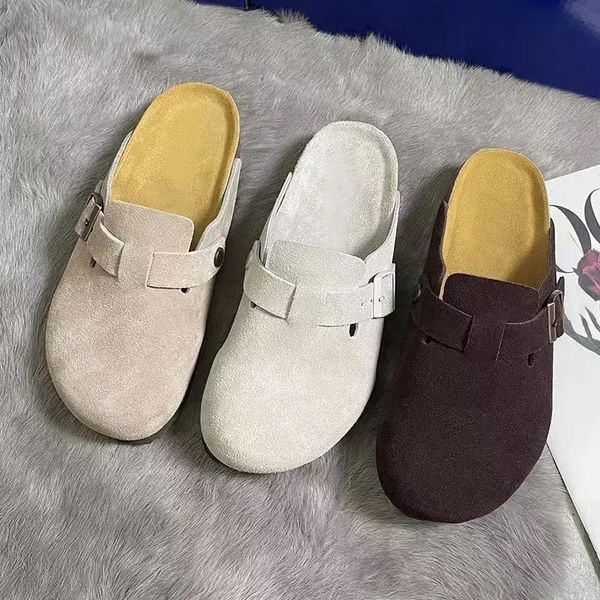 luxury brand birkinstocksandals clogs slippers clog bostonclogs slipper Cork Black White Suede Mocha Taupe Flat Fashion Summer Leather Slide