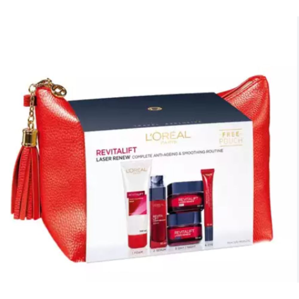 L'Oreal Paris Set: Revitalift Laser Renew Cleansing Foam 100 ml + Anti-Rynkle Eye Contour Cream 15 g + Face Serum 30 ml + Anti-Wrinkle Night Cream Hya