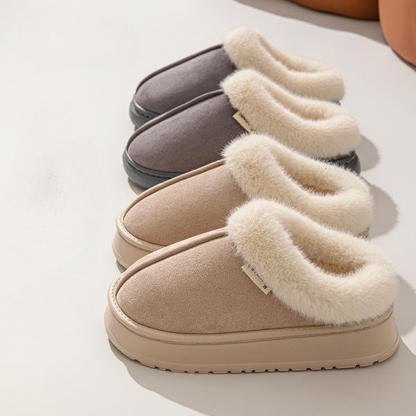 rogue rabbit women winter indoor home thick soled anti slip outerwear bag with warm and plush cotton slippers for men