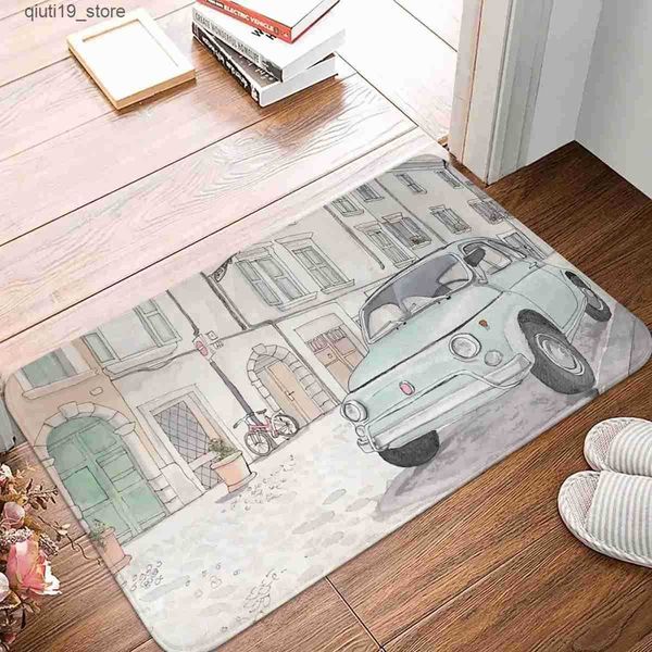 Bath Mats Retro anti slip carpet door mat bathroom mat retro Fiat 500 Holloway carpet home decoration J241206