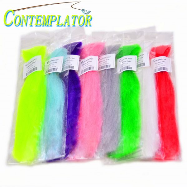 Fishing Accessories 8bags 8colors Assorted Synthetic Long Fiber Fly Tying Slim Hair Soft Clouser Minnow Lure Materials Saltwater Trout Fishi