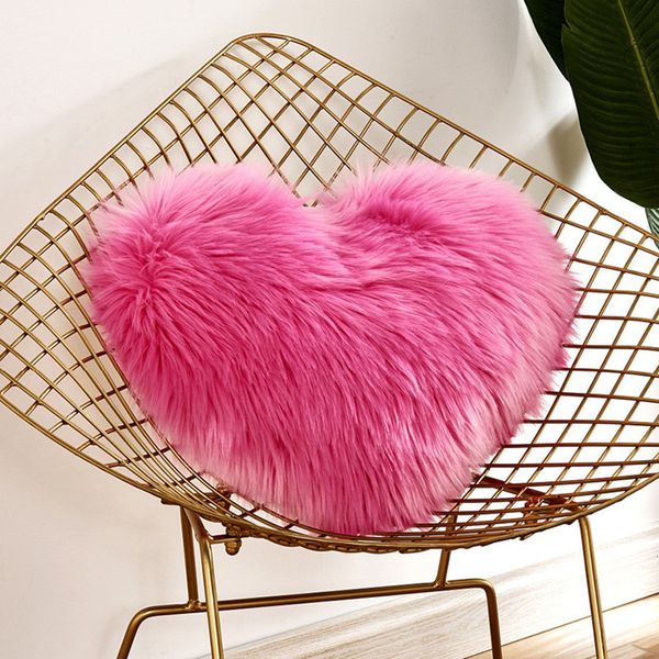 CushionDecorative Pillow Pink Heart Shape Throw Sofa Seat Cushion Stuffed Plush Doll Toy Home Decoration Cushions Wedding Lovers Gift 230922