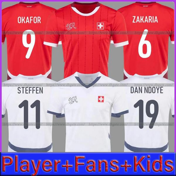 24 25 Switzerland Football shirts 2024 Euro ZAKARIA AMDOUNI OKAFOR Switzerland Soccer Jerseys STEFFEN VARGAS DAN NDOYE men Uniforms