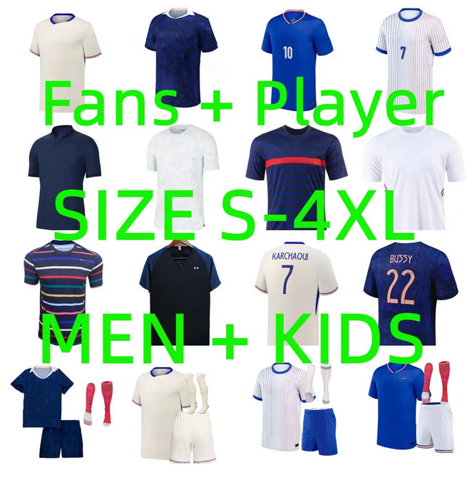 French MBAPPE BENZEMA Soccer jerseys 2025 2026 GRIEZMANN POGBA GIROUD TCHOUAMENI KANTE DEMBELE home away 24 25 26 Francia Football shirts men kids k