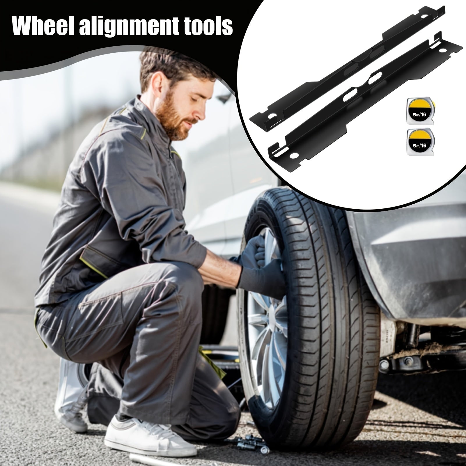 TEMU Tire Alignment Tool, 2pcs Set Of Wheel Alignment Plates, Alignment Tool Plate, Accurate Measurement Of Toe Angle, Car Alignment Tool, Providing