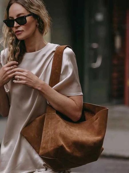 Artificial suede handbag womens er handbag and wallet retro large capacity chain handbag 241019