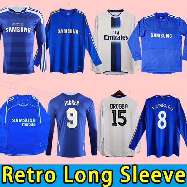 Chelsae Long seeve CFC Retro Soccer Jersey Lampard Torres Drogba 2011 2012 Football Shirts Camiseta WISE 2012 11 12 2005 2006 2007 COLE ZOLA