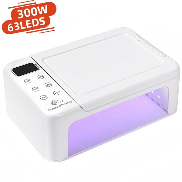 300W High-power Nail Dryer Lamp For Machine With Hand Pillow Wear 63LEDS UV LED Lamp for Press On Nail Dryer for Curing All Gel 240719