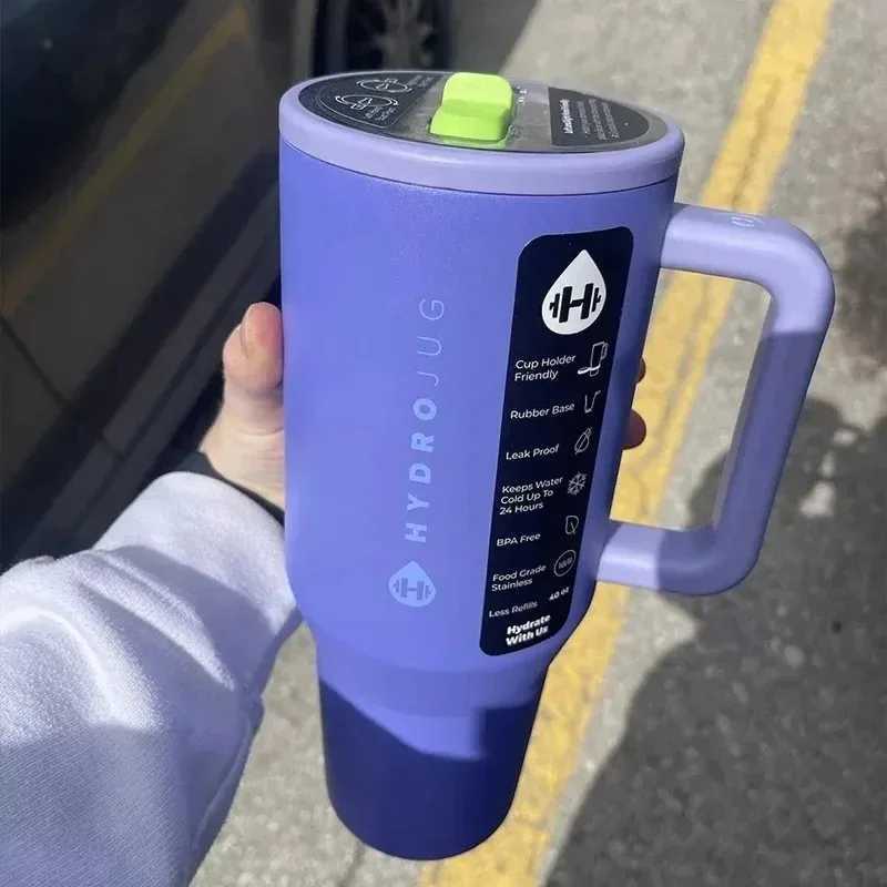 Traveler Tumbler 40OZ Straw Lid Stainless Steel Vacuum Insulated Mug Thermal Iced Travel Water Bottle Thermal Coffee Car CupCL240809