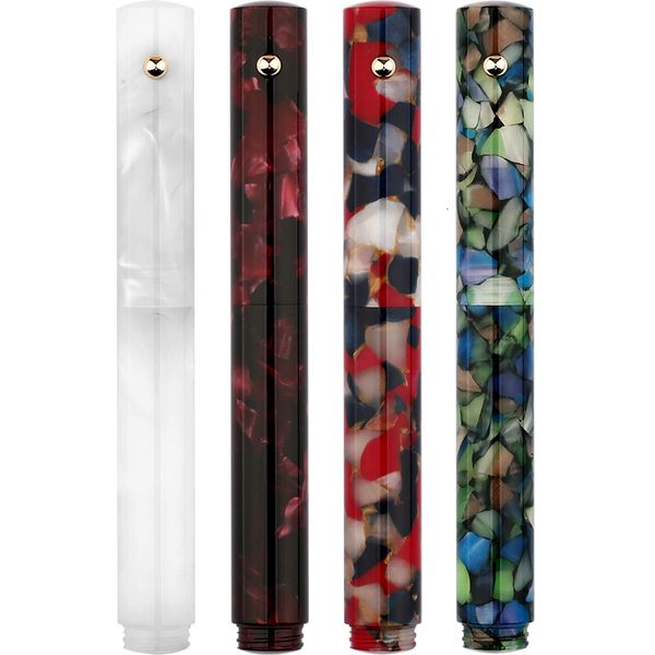Fountain Pens MAHJONG N8 Resin EF Nib 06mm Glass Dip Dualuse Ink Writing Painting Office 230130