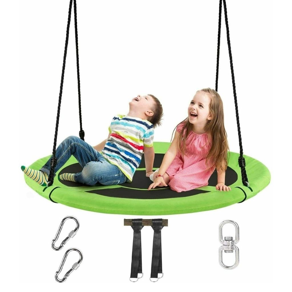 Kids' 40-Inch Flying Saucer Tree Swing - Green