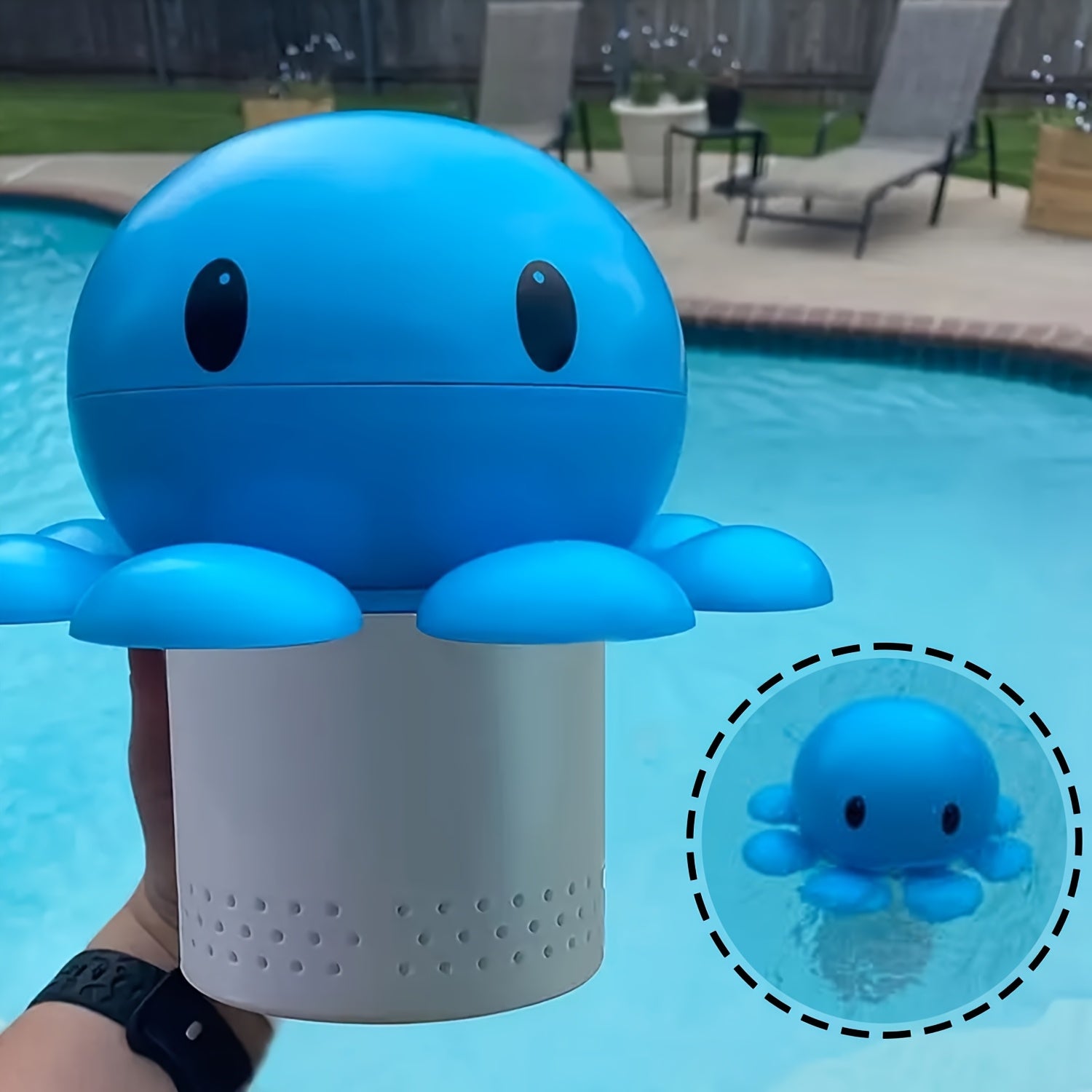 TEMU Pool Chlorine Floater, Floating Pool Chlorine Dispenser (octopus), Fits 1 And 3 Inch Tablets, For Large And Small Pools, Hot Tubs, Spas
