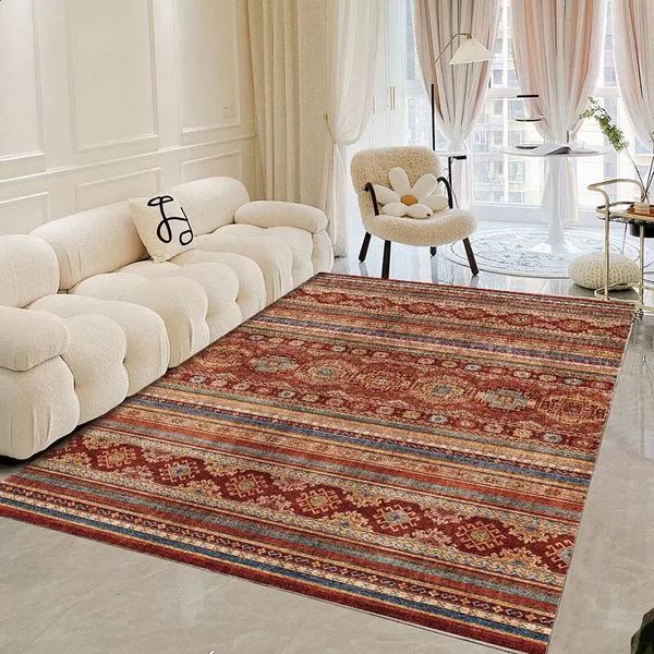Moroccan style living room carpet Bohemian ethnic bedroom carpet Portable coffee table mat Washable large area carpet 240923