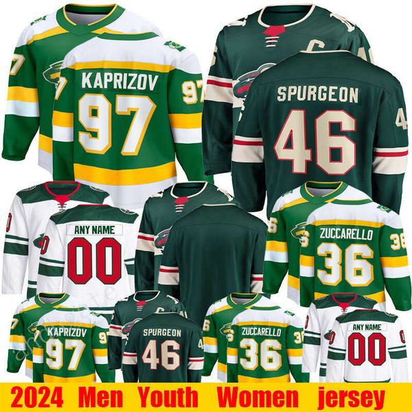 97 Kirill Kaprizov Reverse Retro hockey jersey 7 Brock Faber minnesota wild Mats Zuccarello Marc-Andre Fleury Jared Spurgeon Pat Joel Erikss