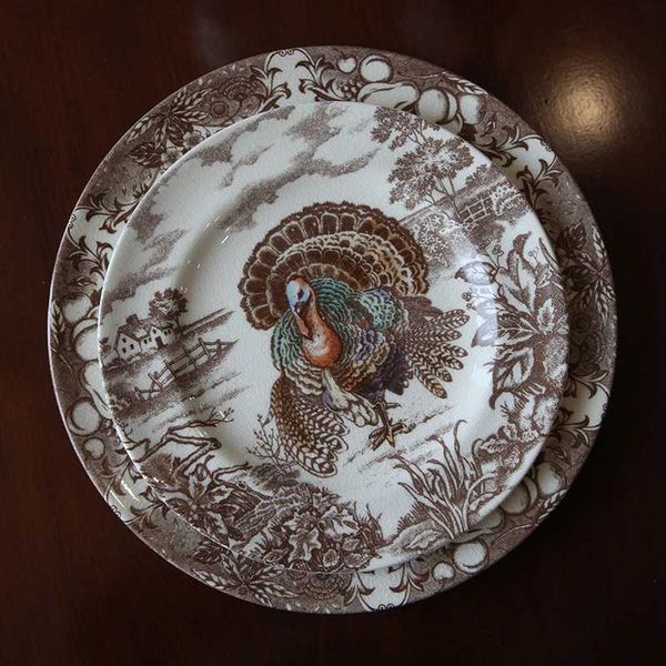 American Thanksgiving Ceramic Plate Turkey Dining Plate Home Western Restaurant Steak Plate Creative Kitchen Tableware Plates X250129
