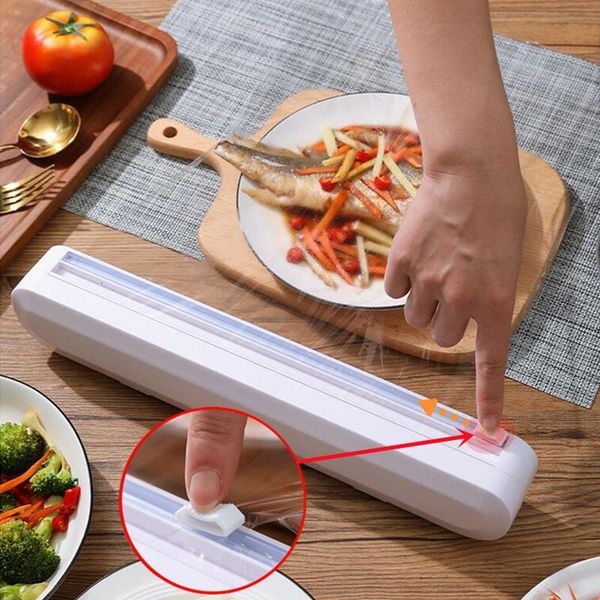 Other Kitchen Tools Food Plastic Cling Wrap Dispensers Foil Holder With Cutter Storage Accessories Utensils Aluminum and Film Dispenser 2308