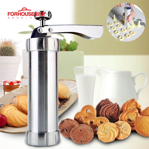 Baking Moulds Stainless Steel Icing Piping Syringe Gun Nozzles Fondant Cookie Presses Sets Cake Extruder Machine Making Biscuit Maker 221122