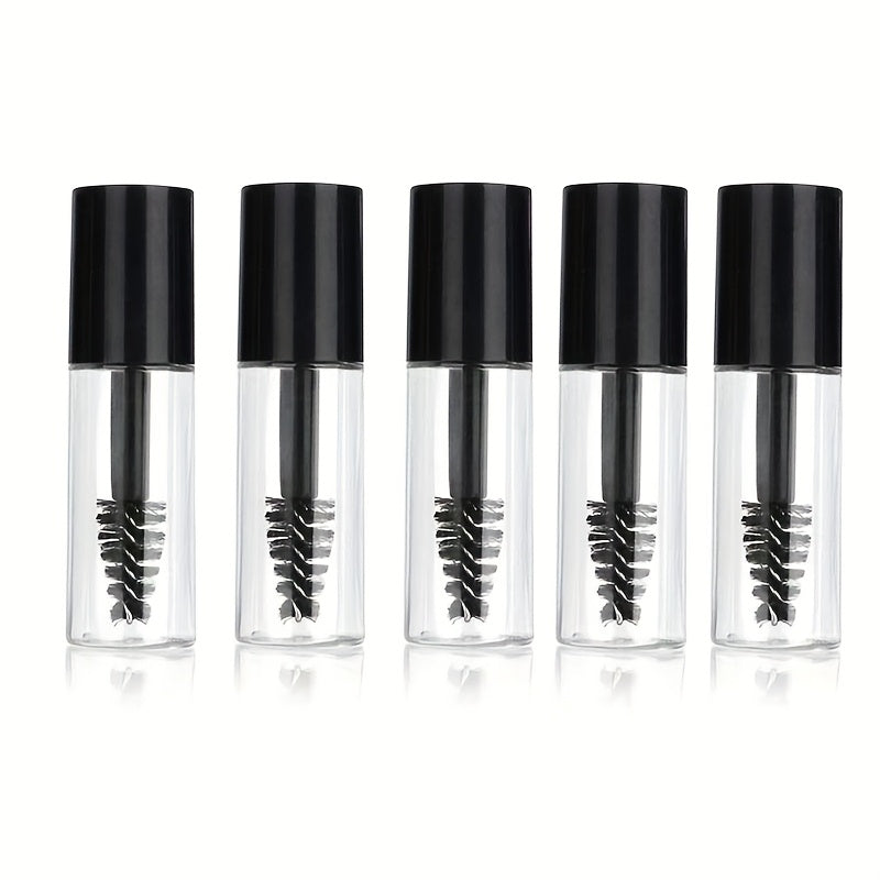 TEMU 5-10pcs 3ml Clear Mascara Tubes - Refillable & Reusable Diy Cosmetic Sample Bottles, Compact For Travel