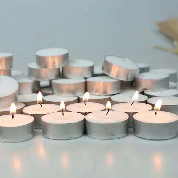 10Pcs Tealight Candles Smokeless Small Lightweight Drip-less Wax Paraffin Tea Candles White With Aluminium Sheath For HomeXJ240730