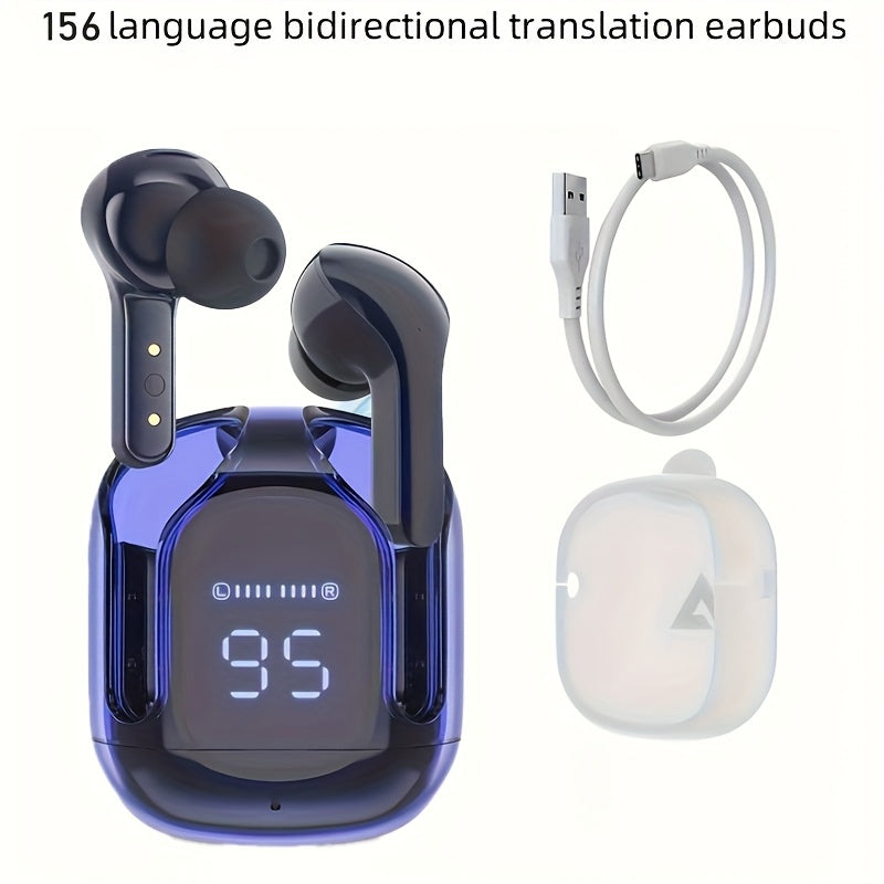 TEMU Ai Multilingual Translation Earbuds, Ai Interpretation Earpieces 150 Languages Tool Instantly For Socializing, Business, And Learning