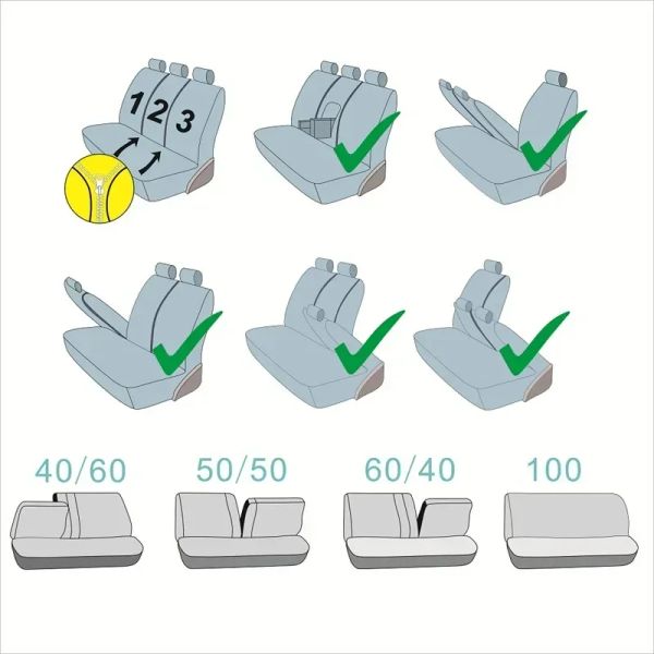 Universal Fit Most Car PU Leather Car Seat Covers Airbag Compatible Car Interior Accessories Front- Rear- Full Set Cover Cushion