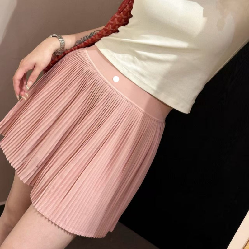 Women Tennis Skirts High Waist Pleated Mini Skirt Summer Sports Skirts Gym Yoga Skirts Breathable Sweat Shorts Sportswear