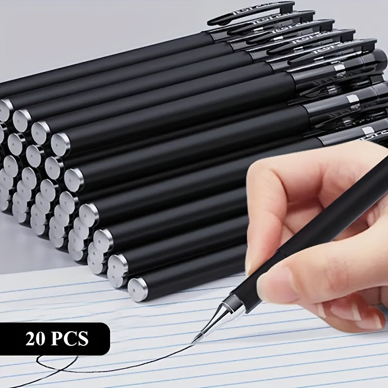 TEMU 20 0.5mm Black Ballpoint Pens For School Students Or Office Use, Business Signature Pens, Office Student Test Pens, Ballpoint Pens