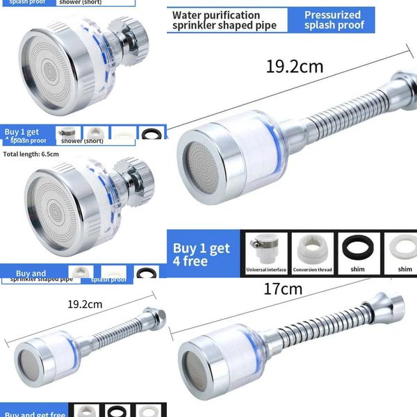 Update New Swivel Head Sprayer Bubbler Kitchen Sink Rotating Faucet Connector Splashproof Water Filter Adjustable Nozzle